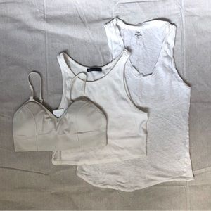 3 White Sleeveless Tops